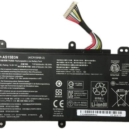 PRODUCT DESCRIPTION : • Battery rating: 14.8V • Battery capacity: (84.3Wh) • Type: rechargeable Li-Polymer battery • Battery color: Black • Warranty: 06 Months Replacement warranty by Teqoneindia. • 24 x 7 Call, WhatsApp, Email support. COMPATIBLE PART NUMBERS : • KT.00803.004 • AS15B3N FIT MODELS :(use “ctrl+F” to find your model quickly) ACER Predator 15 SERIES Predator 15 G9-593-70WG Predator 17 G979178CE Predator 17 G9-793-79PE ACER Predator 17 SERIES Predator 15 G9-593-714Q Predator 17 G9-791-78CE Predator 17 G9-793-79QF GX21-71-746S Predator 15 G9-593-71EB Predator 17 G979178E2 Predator 17 G9-793-79RR GX21-71-74DP Predator 15 G9-593-71EH Predator 17 G9-791-78E2 Predator 17 G9-793-79V5 GX21-71-74GK Predator 15 G9-593-71J0 Predator 17 G979178G4 Predator 17 G9-973-78CM GX21-71-76VC Predator 15 G9-593-72D0 Predator 17 G9-791-78G4 Predator 17 X GX-791 GX21-71-76ZF Predator 15 G9-593-72VT Predator 17 G9-791-78T4 Predator 17 X GX-791-70D3 GX79177CF Predator 15 G9-593-735L Predator 17 G9-791-78X0 Predator 17 X GX-791-710X GX-791-77CF Predator 15 G9-593-73FK Predator 17 G979179HR Predator 17 X GX-791-713X Predator 15 G9591 Predator 15 G9-593-73N6 Predator 17 G9-791-79HR Predator 17 X GX-791-73KD Predator 15 G9-591 Predator 15 G9-593-748Y Predator 17 G9-791-79KG Predator 17 X GX-791-73TU Predator 15 G9-591-58GN Predator 15 G9-593-748Y Predator 17 G9-791-79KH Predator 17 X GX-791-747Q Predator 15 G959170F6 Predator 15 G9-593-74EL Predator 17 G9-791-79SH Predator 17 X GX-791-74HZ Predator 15 G9-591-70F6 Predator 15 G9-593-74UM Predator 17 G979179W7 Predator 17 X GX-791-74YL Predator 15 G9-591-70HU Predator 15 G9-593-74WY Predator 17 G9-791-79W7 Predator 17 X GX-791-750T Predator 15 G9-591-70LU Predator 15 G9-593-751X Predator 17 G9-791-79W7 Predator 17 X GX-791-75YL Predator 15 G9-591-70VM Predator 15 G9-593-75VS Predator 17 G979179XV Predator 17 X GX-791-773X Predator 15 G9-591-70XR Predator 15 G9-593-75XC Predator 17 G9-791-79XV Predator 17 X GX-791-77BM Predator 15 G9591713C Predator 15 G9-593-75ZG Predator 17 G9-791-79Y3 Predator 17 X GX-791-78UT Predator 15 G9-591-713C Predator 15 G9-593-75ZH Predator 17 G9792 Predator 17 X GX-791-792K Predator 15 G9-591-713C Predator 15 G9593765Q Predator 17 G9-792 Predator 17 X GX-792-700T Predator 15 G959171DQ Predator 15 G9-593-765Q Predator 17 G9792707A Predator 17 X GX-792-703D Predator 15 G9-591-71DQ Predator 15 G9-593-76PF Predator 17 G9-792-707A Predator 17 X GX-792-70DR Predator 15 G959171L2 Predator 15 G9-593-77R4 Predator 17 G9792707R Predator 17 X GX-792-70JN Predator 15 G9-591-71L2 Predator 15 G9-593-77VQ Predator 17 G9-792-707R Predator 17 X GX-792-713B Predator 15 G9591726S Predator 15 G9-593-77WF Predator 17 G9-792-70DR Predator 17 X GX-792-726L Predator 15 G9-591-726S Predator 15 G9-593-7873 Predator 17 G9-792-70DZ Predator 17 X GX-792-727S Predator 15 G9-591-72BC Predator 15 G9-593-78K3 Predator 17 G9-792-70R7 Predator 17 X GX-792-73D3 Predator 15 G9-591-72HL Predator 15 G9-593-79Q4 Predator 17 G9-792-7143 Predator 17 X GX-792-740Z Predator 15 G9-591-72L8 Predator 15 G9-793-79V5 Predator 17 G9-792-71EF Predator 17 X GX-792-7448 Predator 15 G9-591-72SC Predator 17 Predator 17 G9-792-71N6 Predator 17 X GX-792-747T Predator 15 G9591731D Predator 17 G5793 Predator 17 G9-792-71P5 Predator 17 X GX-792-747Y Predator 15 G9-591-731D Predator 17 G5-793 Predator 17 G9-792-71T6 Predator 17 X GX-792-74BW Predator 15 G9-591-73H5 Predator 17 G579353FA Predator 17 G9-792-71Z1 Predator 17 X GX-792-74EJ Predator 15 G9-591-73MY Predator 17 G5-793-53FA Predator 17 G9-792-7255 Predator 17 X GX-792-753F Predator 15 G959174KN Predator 17 G579353M9 Predator 17 G97927282 Predator 17 X GX-792-75C5 Predator 15 G9-591-74KN Predator 17 G5-793-53M9 Predator 17 G9-792-7282 Predator 17 X GX-792-75DV Predator 15 G959174ZV Predator 17 G5-793-549Y Predator 17 G9-792-72GZ Predator 17 X GX-792-75MV Predator 15 G9-591-74ZV Predator 17 G5-793-54R0 Predator 17 G979272S6 Predator 17 X GX-792-76DL Predator 15 G9-591-75EJ Predator 17 G5-793-55SU Predator 17 G9-792-72S6 Predator 17 X GX-792-76GY Predator 15 G9-591-75JD Predator 17 G579359X3 Predator 17 G9792730B Predator 17 X GX-792-76PB Predator 15 G9-591-75K3 Predator 17 G5-793-59X3 Predator 17 G9-792-730B Predator 17 X GX-792-771X Predator 15 G9-591-75MB Predator 17 G57937108 Predator 17 G9792736Q Predator 17 X GX-792-77BL Predator 15 G959176FP Predator 17 G5-793-7108 Predator 17 G9-792-736Q Predator 17 X GX-792-77LG Predator 15 G9-591-76FP Predator 17 G5-793-71L7 Predator 17 G9-792-73UG Predator 17 X GX-792-77P5 Predator 15 G959176KX Predator 17 G5-793-72A7 Predator 17 G9-792-7464 Predator 17 X GX-792-77PF Predator 15 G9-591-76KX Predator 17 G5-793-72AU Predator 17 G9-792-74BQ Predator 17 X GX-792-77T3 Predator 15 G9-591-773R Predator 17 G57937342 Predator 17 G979274T6 Predator 17 X GX-792-786N Predator 15 G959177CQ Predator 17 G5-793-7342 Predator 17 G9-792-74T6 Predator 17 X GX-792-78D0 Predator 15 G9-591-77CQ Predator 17 G579373BM Predator 17 G979274TT Predator 17 X GX-792-78VQ Predator 15 G9-591-799P Predator 17 G5-793-73BM Predator 17 G9-792-74TT Predator 17X Predator 15 G959179CP Predator 17 G5-793-73BM Predator 17 G9-792-75N5 Predator 17X GX-791 Predator 15 G9-591-79CP Predator 17 G5-793-77A2 Predator 17 G979275UA Predator 17X GX-791-710G Predator 15 G959179K Predator 17 G5-793-77L7 Predator 17 G9-792-75UA Predator 17X GX-791-710X Predator 15 G9-591-79K Predator 17 G579377T1 Predator 17 G9-792-75ZT Predator 17X GX-791-714Q Predator 15 G959179KE Predator 17 G5-793-77T1 Predator 17 G979276MM Predator 17X GX-791-71FV Predator 15 G9-591-79KE Predator 17 G5-793-79HX Predator 17 G9-792-76MM Predator 17X GX-791-73AR Predator 15 G9591R Predator 17 G9 Predator 17 G9792773S Predator 17X GX-791-73FH Predator 15 G9-591R Predator 17 G9791 Predator 17 G9-792-773S Predator 17X GX-791-73KD Predator 15 G9-591R-73ZN Predator 17 G9-791 Predator 17 G9792778N Predator 17X GX-791-73TU Predator 15 G9592 Predator 17 G9-791-5047 Predator 17 G9-792-778N Predator 17X GX-791-747Q Predator 15 G9-592 Predator 17 G9-791-50V3 Predator 17 G9-792-77RD Predator 17X GX-791-74HZ Predator 15 G959251BB Predator 17 G9-791-51WF Predator 17 G9-792-78AW Predator 17X GX-791-74XY Predator 15 G9-592-51BB Predator 17 G9-791-707M Predator 17 G979278CG Predator 17X GX-791-74YL Predator 15 G9-592-51PQ Predator 17 G979170JR Predator 17 G9-792-78CG Predator 17X GX-791-758V Predator 15 G9-592-5398 Predator 17 G9-791-70JR Predator 17 G9-792-78G5 Predator 17X GX-791-75YL Predator 15 G9-592-568V Predator 17 G9791718D Predator 17 G9-792-78G5 Predator 17X GX-791-75Z3 Predator 15 G9-592-56HU Predator 17 G9-791-718D Predator 17 G9-792-78LB Predator 17X GX-791-75ZD Predator 15 G9-592-59HG Predator 17 G9-791-71HL Predator 17 G9-792-78V5 Predator 17X GX-791-76QT Predator 15 G959270GD Predator 17 G9-791-71MG Predator 17 G9-792-790G Predator 17X GX-791-779W Predator 15 G9-592-70GD Predator 17 g9-791-72q4 Predator 17 G9-792-79FG Predator 17X GX-791-77CF Predator 15 G9-592-71EF Predator 17 G979172VU Predator 17 G9-792-79U0 Predator 17X GX-791-77MA Predator 15 G9-592-71VK Predator 17 G9-791-72VU Predator 17 G9-792-79UO Predator 17X GX-791-77NU Predator 15 G95927253 Predator 17 G9-791-730K Predator 17 G9793 Predator 17X GX-791-782V Predator 15 G9-592-7253 Predator 17 G9791735A Predator 17 G9-793 Predator 17X GX-791-78ZP Predator 15 G9-592-72P1 Predator 17 G9-791-735A Predator 17 G9-793-70DL Predator 17X GX-791-792K Predator 15 G95927308 Predator 17 G9-791-73CL Predator 17 G979370PJ Predator 17X GX792 Predator 15 G9-592-7308 Predator 17 G979173ET Predator 17 G9-793-70PJ Predator 17X GX-792 Predator 15 G9-592-73BR Predator 17 G9-791-73ET Predator 17 G9-793-718K Predator 17X GX-792-76DL Predator 15 G9-592-73DN Predator 17 G979173EX Predator 17 G9-793-71N2 Predator 21 X GX21-71-706Q Predator 15 G959273W6 Predator 17 G9-791-73EX Predator 17 G9-793-71TW Predator 21 X GX21-71-746S Predator 15 G9-592-73W6 Predator 17 G9-791-73GN Predator 17 G9-793-721B Predator 21 X GX21-71-74DP Predator 15 G959274NV Predator 17 G979173R6 Predator 17 G9-793-731R Predator 21 X GX21-71-74GK Predator 15 G9-592-74NV Predator 17 G9-791-73R6 Predator 17 G9-793-73MB Predator 21 X GX21-71-75A9 Predator 15 G9-592-75LL Predator 17 G9-791-73R6 Predator 17 G9-793-7546 Predator 21 X GX21-71-75LW Predator 15 G9-592-75WS Predator 17 G979173TA Predator 17 G9-793-75DS Predator 21 X GX21-71-76VC Predator 15 G9-592-775B Predator 17 G9-791-73TA Predator 17 G9-793-75R1 Predator 21 X GX21-71-76ZF Predator 15 G9-592-7773 Predator 17 G9-791-73ZW Predator 17 G9793767T Predator 21X Predator 15 G9-592-777N Predator 17 G9-791-74EN Predator 17 G9-793-767T Predator G9000 Predator 15 G9-592-77SK Predator 17 G979174WH Predator 17 G9-793-76KV Predator G900072F3 Predator 15 G959277ZU Predator 17 G9-791-74WH Predator 17 G9-793-76YT Predator G9000-72F3 Predator 15 G9-592-77ZU Predator 17 G979175PV Predator 17 G9-793-772H Predator G900074P8 Predator 15 G9-592-78XZ Predator 17 G9-791-75PV Predator 17 G9-793-774D Predator G9000-74P8 Predator 15 G95927925 Predator 17 G9791760F Predator 17 G9-793-77B6 Predator G9000757W Predator 15 G9-592-7925 Predator 17 G9-791-760F Predator 17 G979377LG Predator G9000-757W Predator 15 G9-592-792H Predator 17 G9-791-76G8 Predator 17 G9-793-77LG Predator G9-591R-70Y0 Predator 15 G9-592-79H4 Predator 17 G9-791-778D Predator 17 G979377LN Predator G9-591R-73ZN Predator 15 G9-592-79Y8 Predator 17 G979177BZ Predator 17 G9-793-77LN Predator G9-592G-729E Predator 15 G9-592-H73H Predator 17 G9-791-77BZ Predator 17 G9-793-77LN Predator GX7 Predator 15 G9593 Predator 17 G9-791-77VY Predator 17 G9-793-78HM Predator GX-7 Predator 15 G9-593 Predator 17 G9-791-788M Predator 17 G9-793-79CS Teqoneindia.com